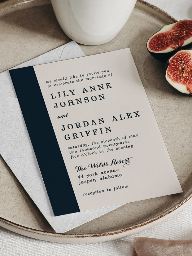 Card dispalyed in a wicker basket with a cup of coffe and flowers, the card has a couple on their wedding day with the text 'Thank You' underneath