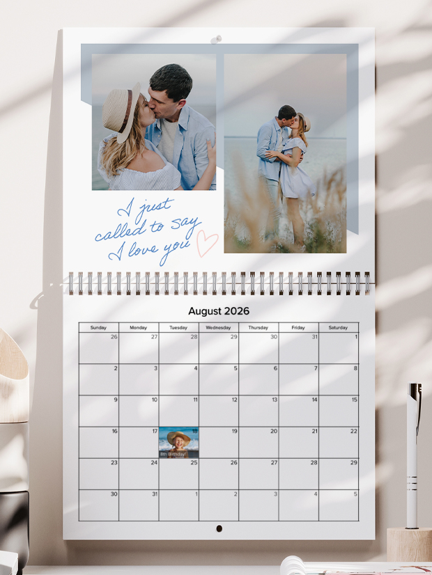 Canvas print on the wall of a young couple in jean jackets